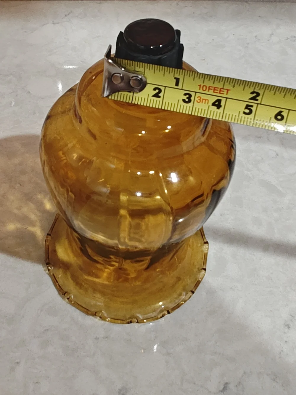 Vintage Homco Peg Votive Tulip Candle Holder Sconce Amber Glass Honeycomb 5-1/4